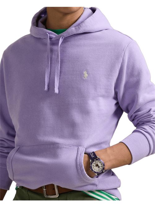 felpa uomo cappuccio cotone garzato lavanda POLO RALPH LAUREN | 710916690028